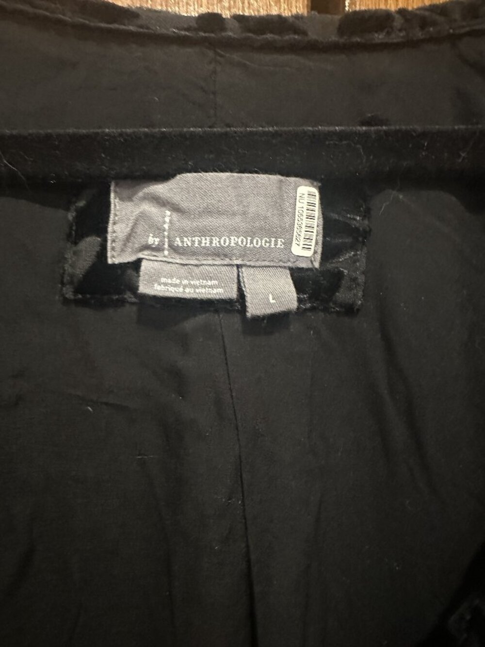 Anthropologie The Somerset Dress Mini Black Velvet Burnout | Size Large - Picture 4 of 4